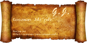 Goszman Júnó névjegykártya
